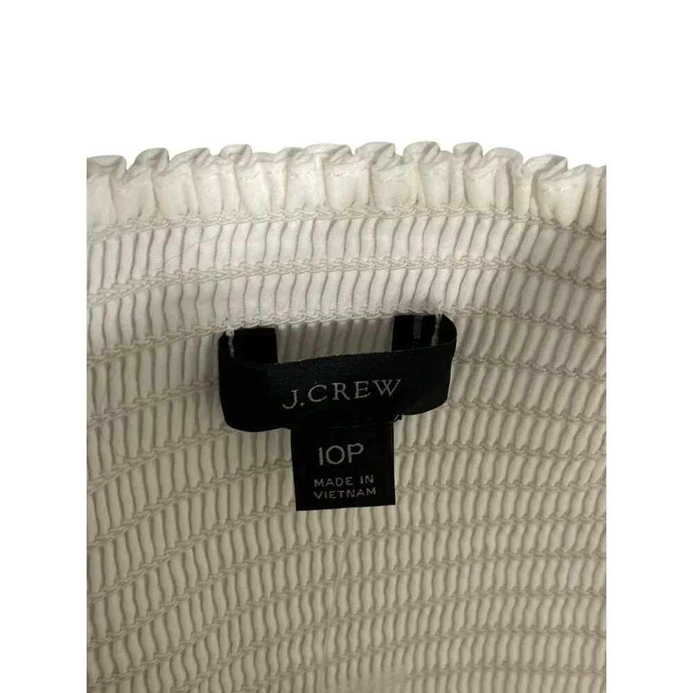 NWT J.Crew Button-Front Sleeveless Midi Dress White Cotton Summer Eyelet-sz 10 P